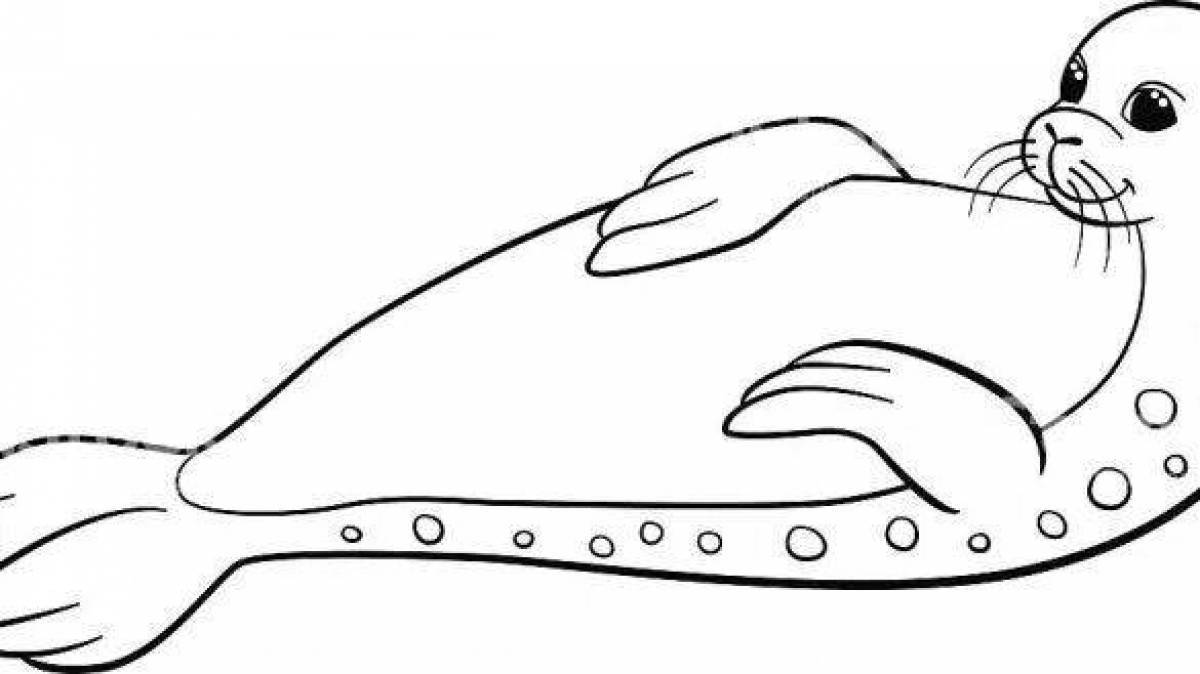 A striking leopard seal coloring page