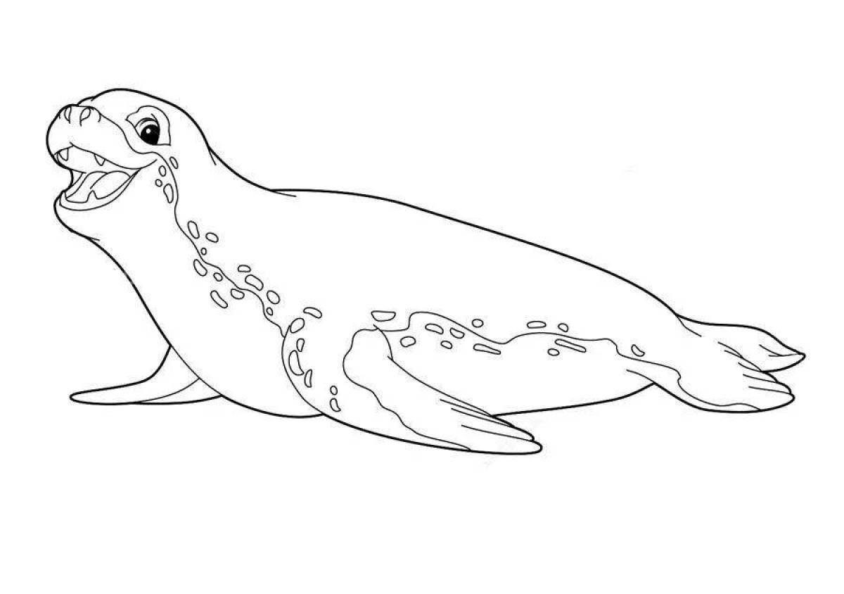 Regal sea leopard coloring page
