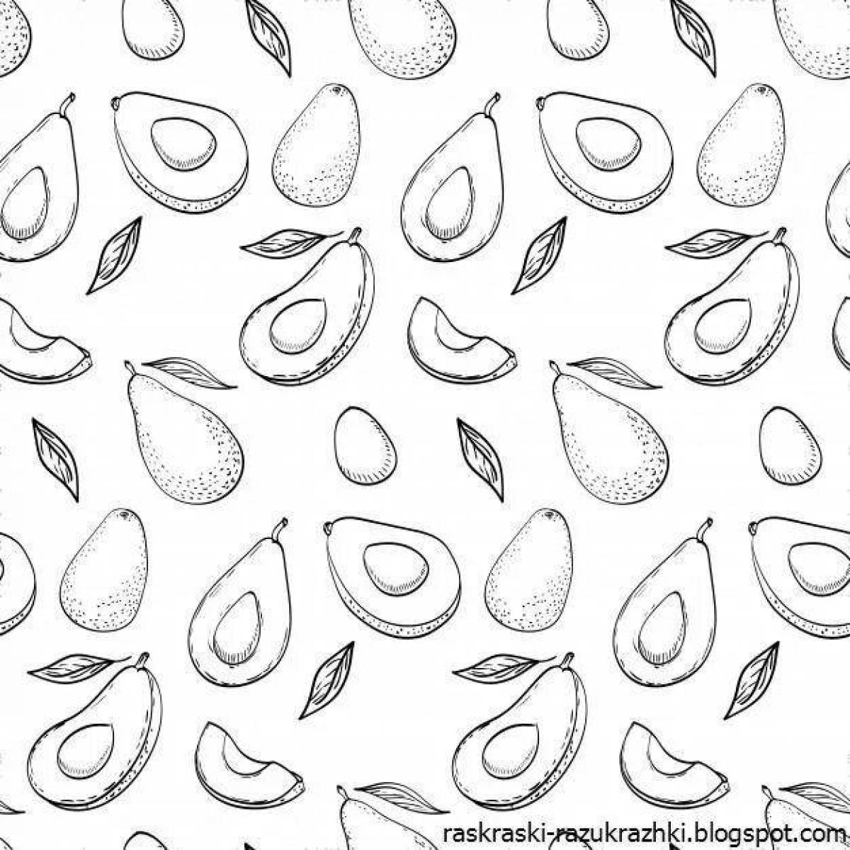 Naughty avocado cat coloring page