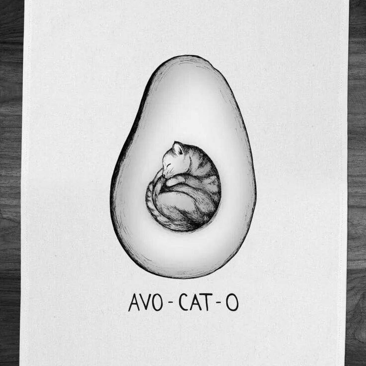 Rampant avocado cat coloring book
