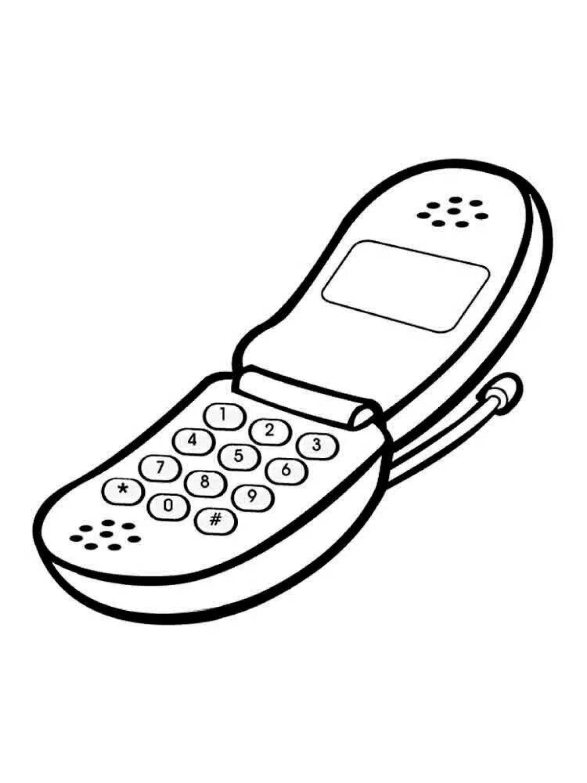 Playful phone coloring page