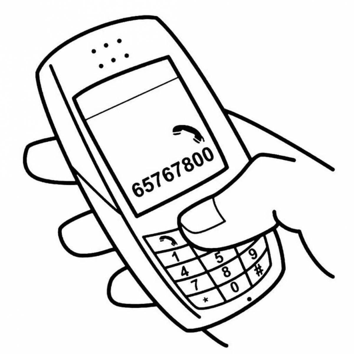 Phone color-blast coloring page