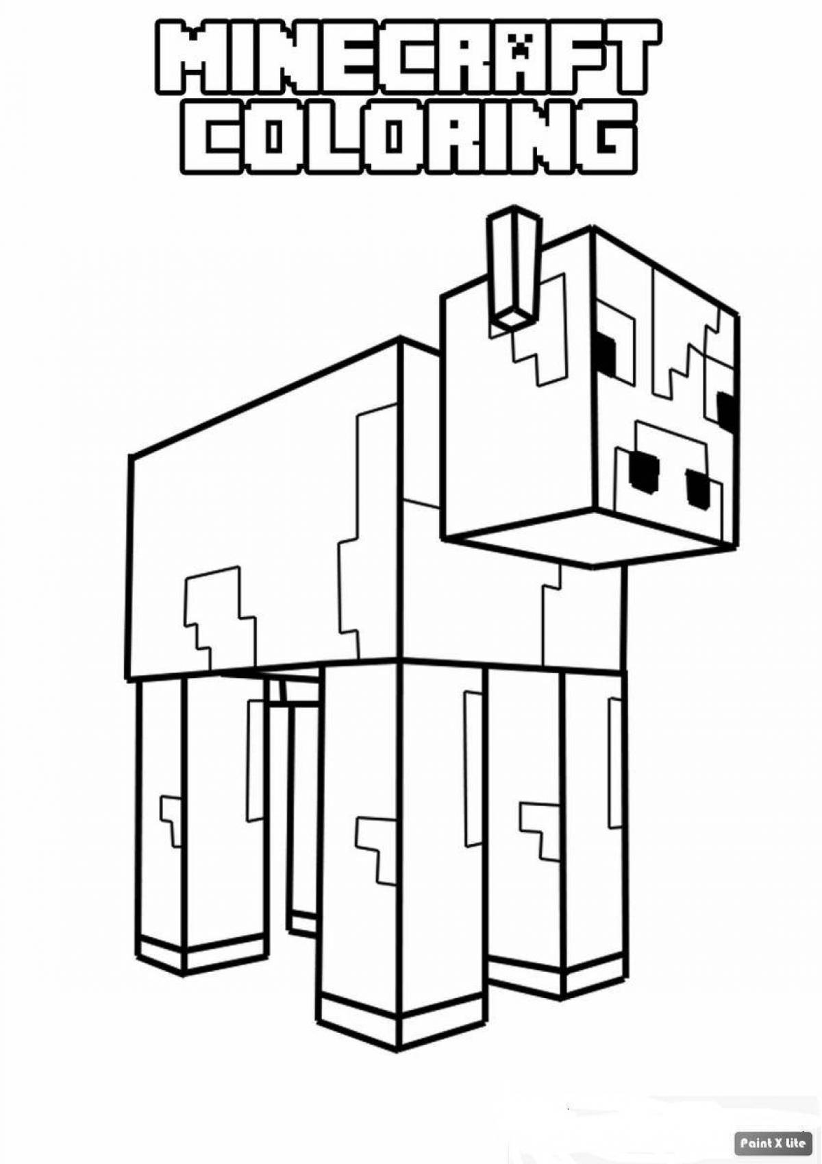 Photo Coloring funny minecraft golem