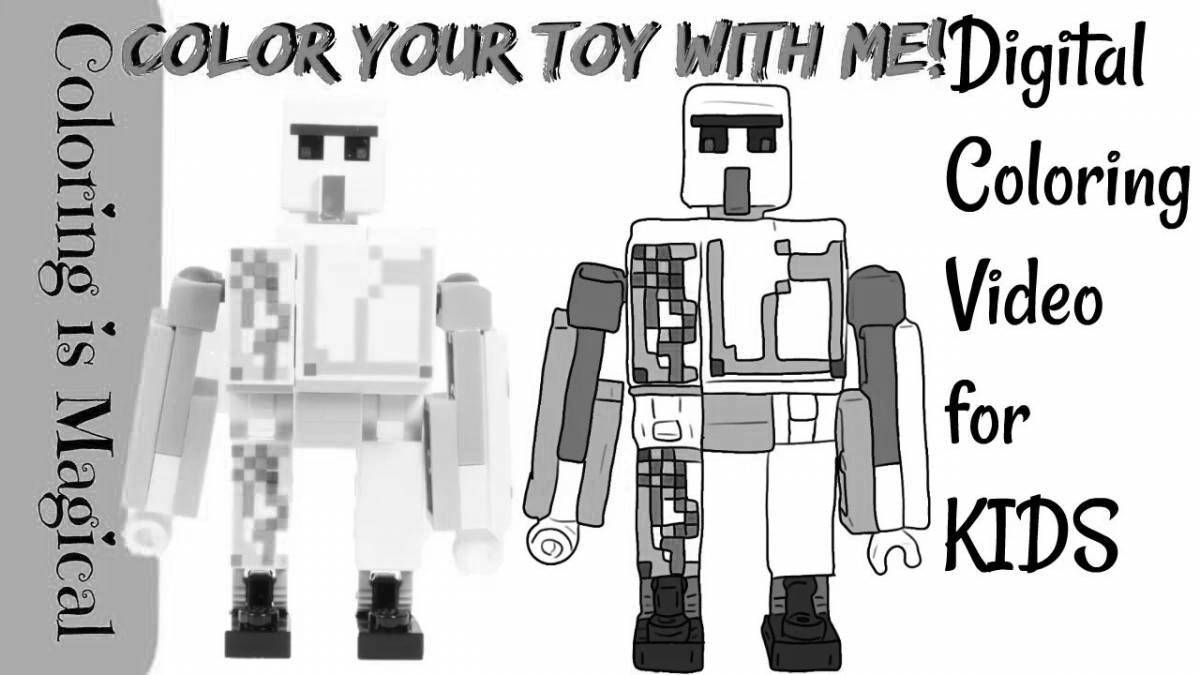 Delightful minecraft golem coloring page