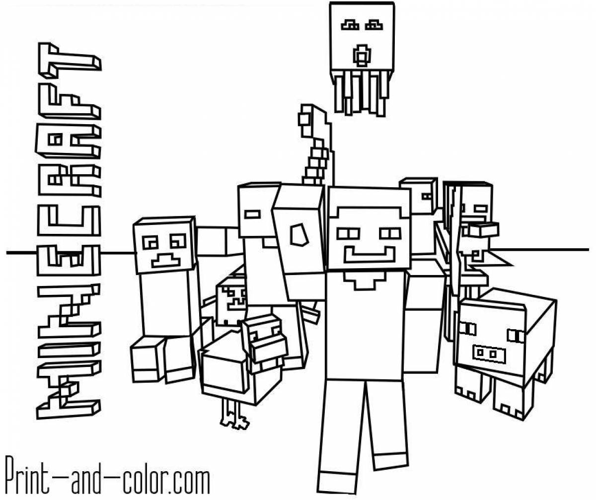 Fascinating minecraft golem coloring page