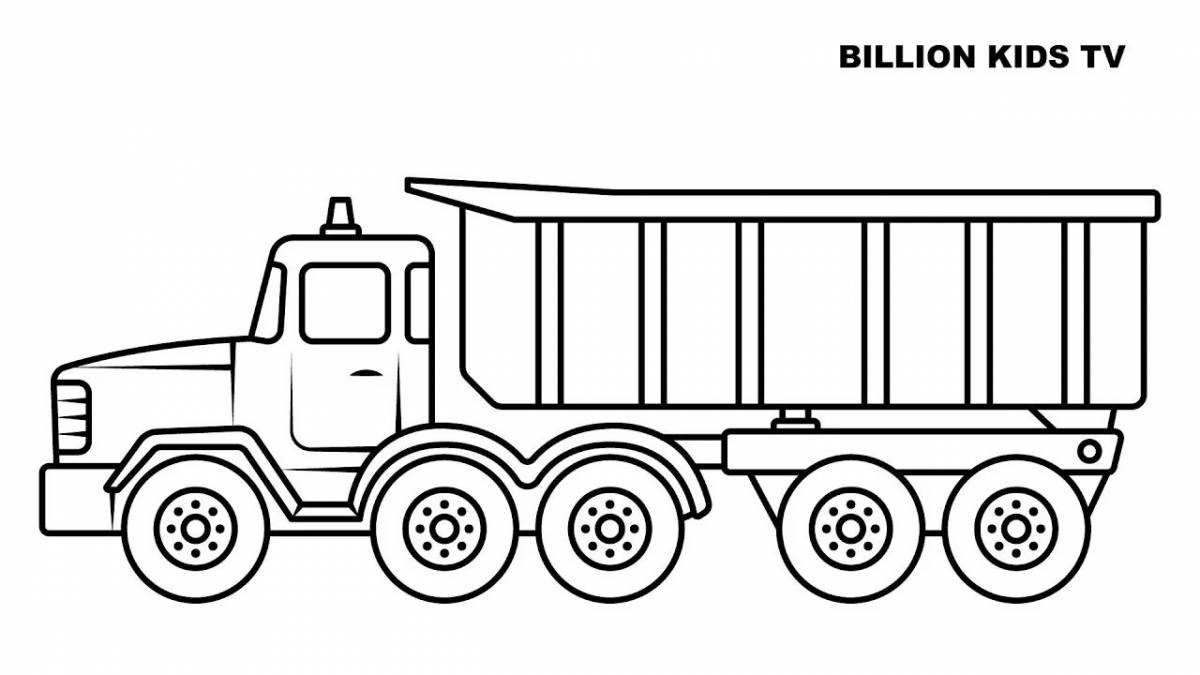 Dump truck fun coloring for kids