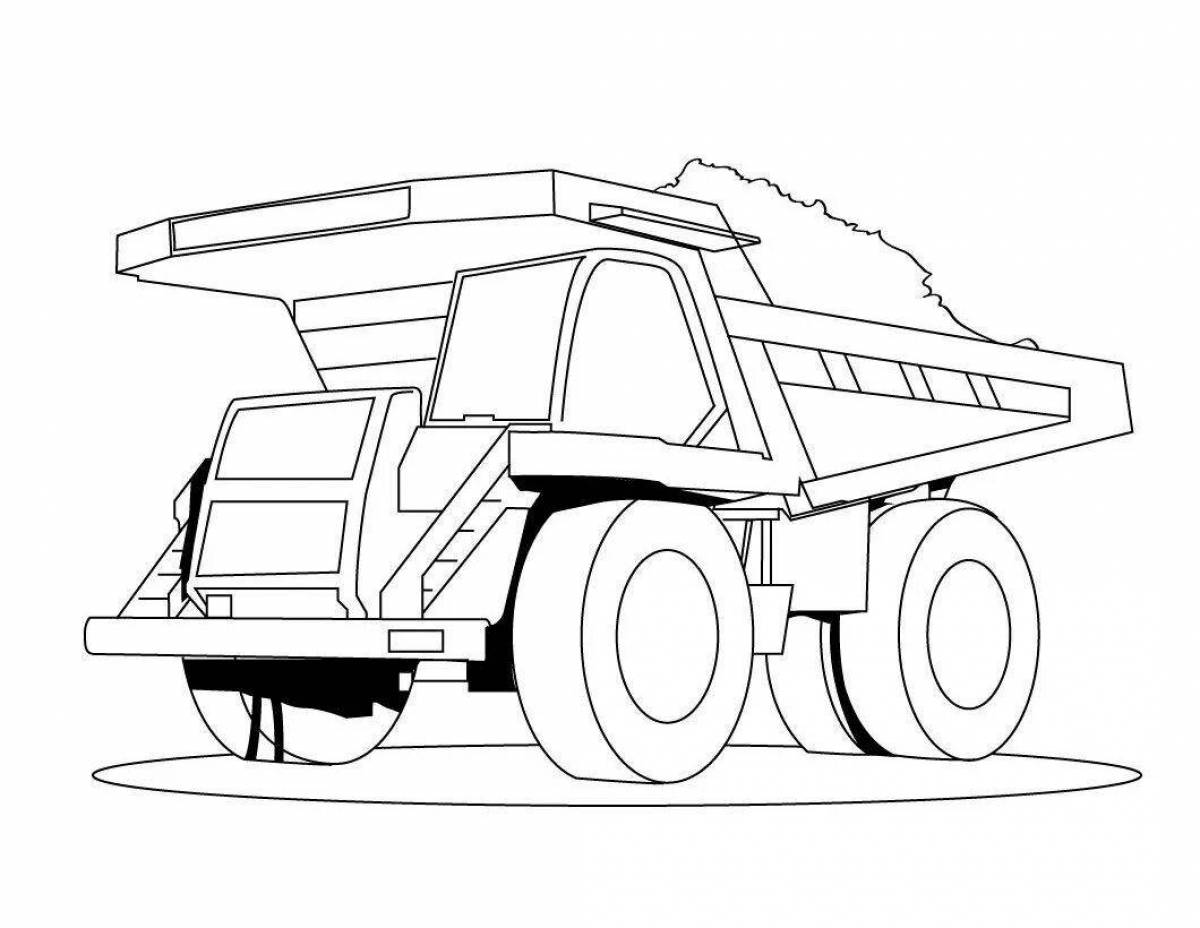 Outstanding dump truck coloring book for kids