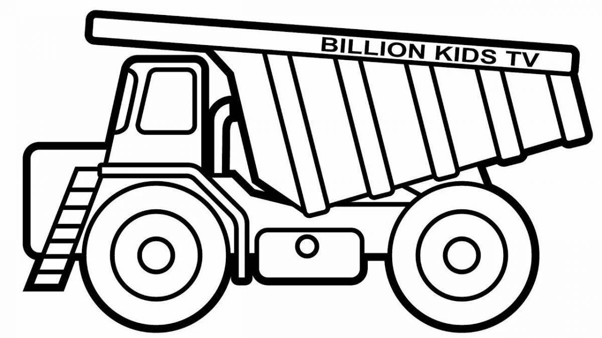 Adorable dump truck coloring book for kids