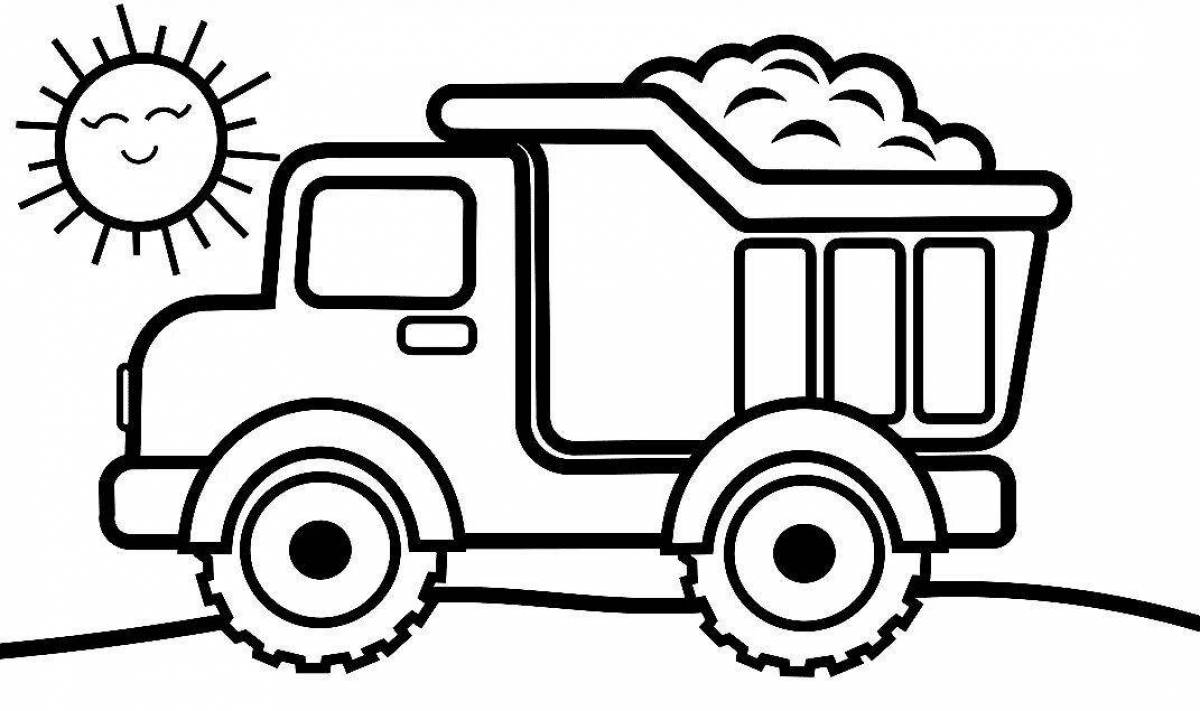 Sweet dump truck coloring book for kids