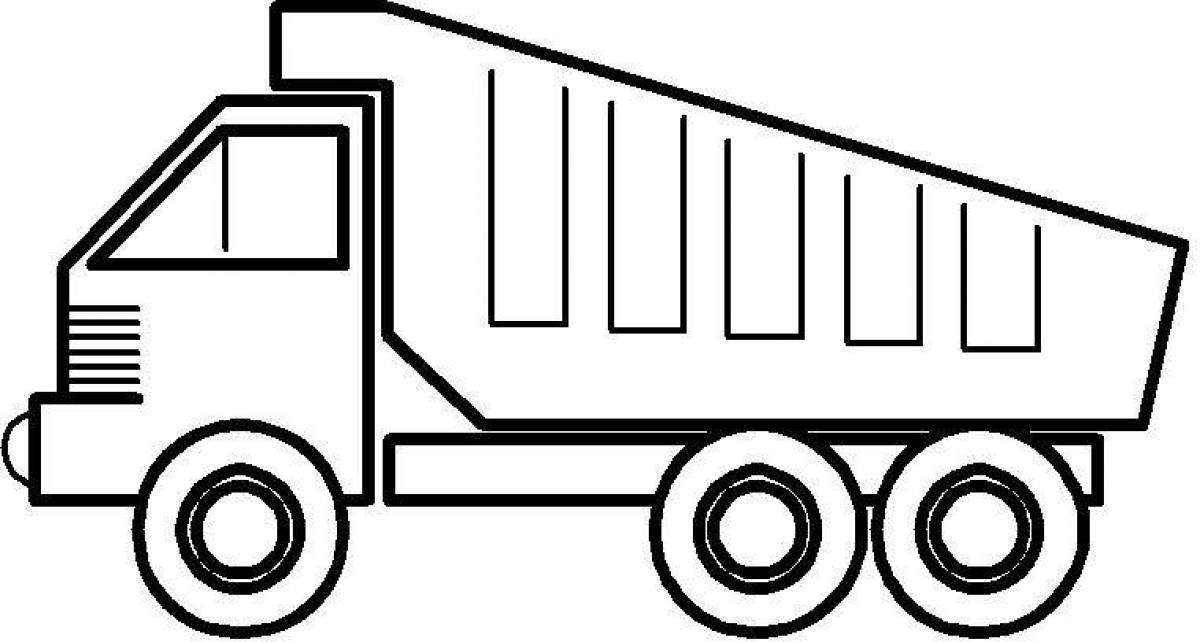 Adorable dump truck coloring page for kids