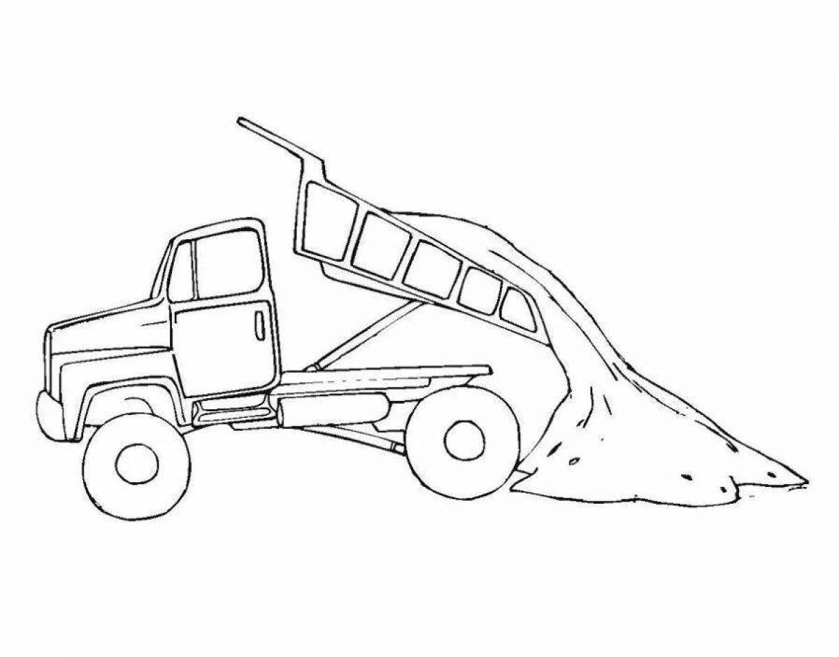 Dump truck coloring book for kids
