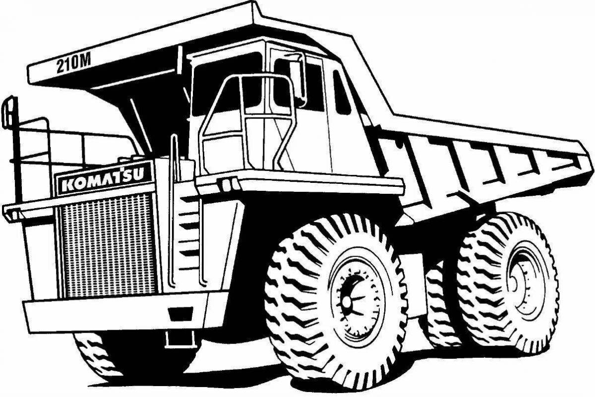 Adorable dump truck coloring book for kids