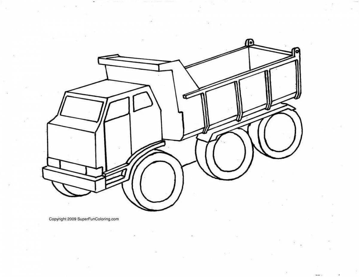 Funny dump truck coloring book for kids