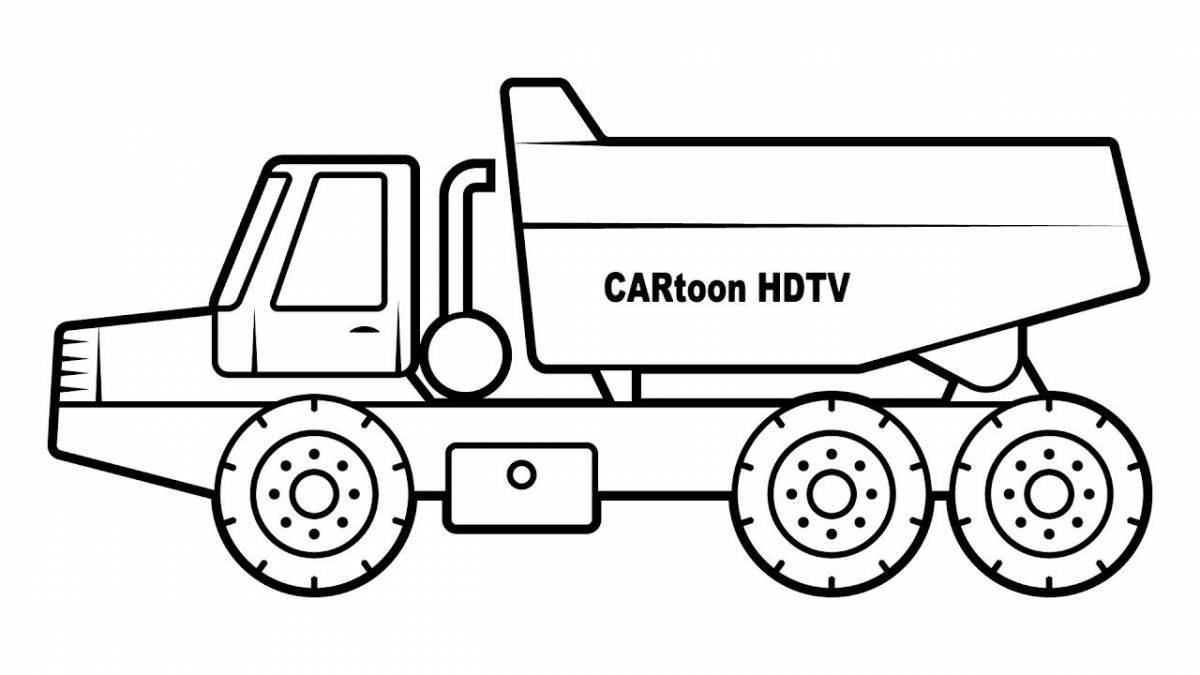 Humorous dump truck coloring pages for kids