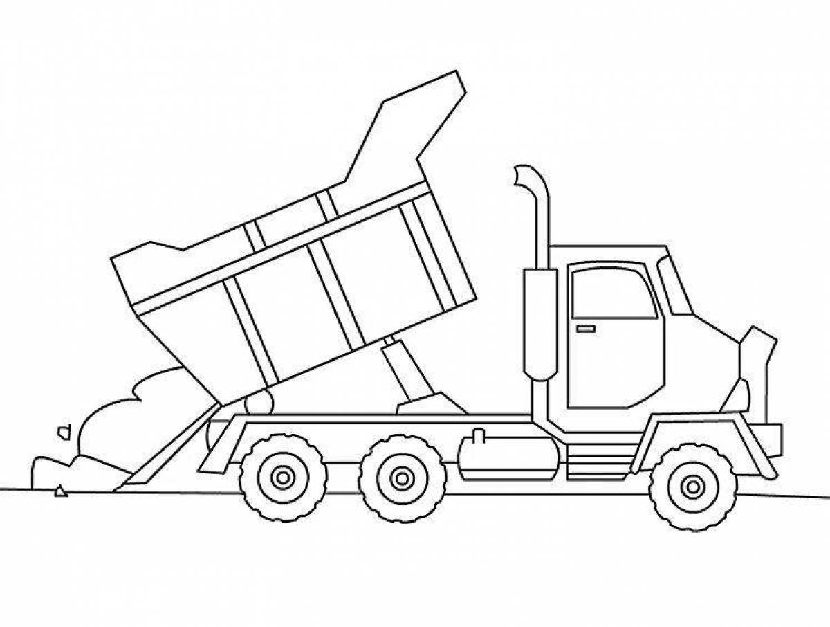 Living dump truck coloring book for kids