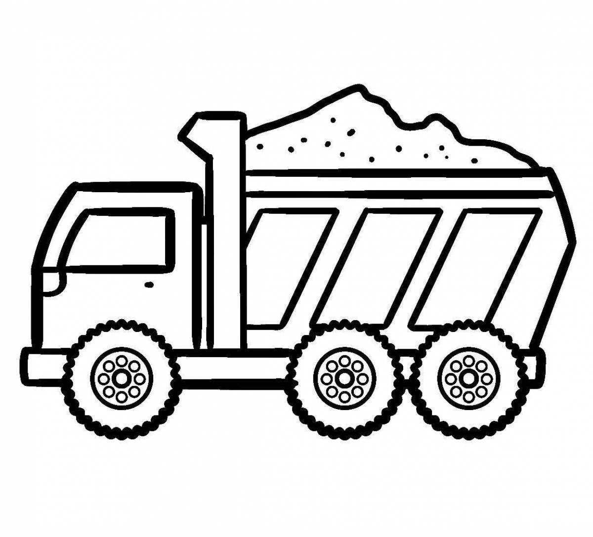 Animated dump truck coloring pages for kids