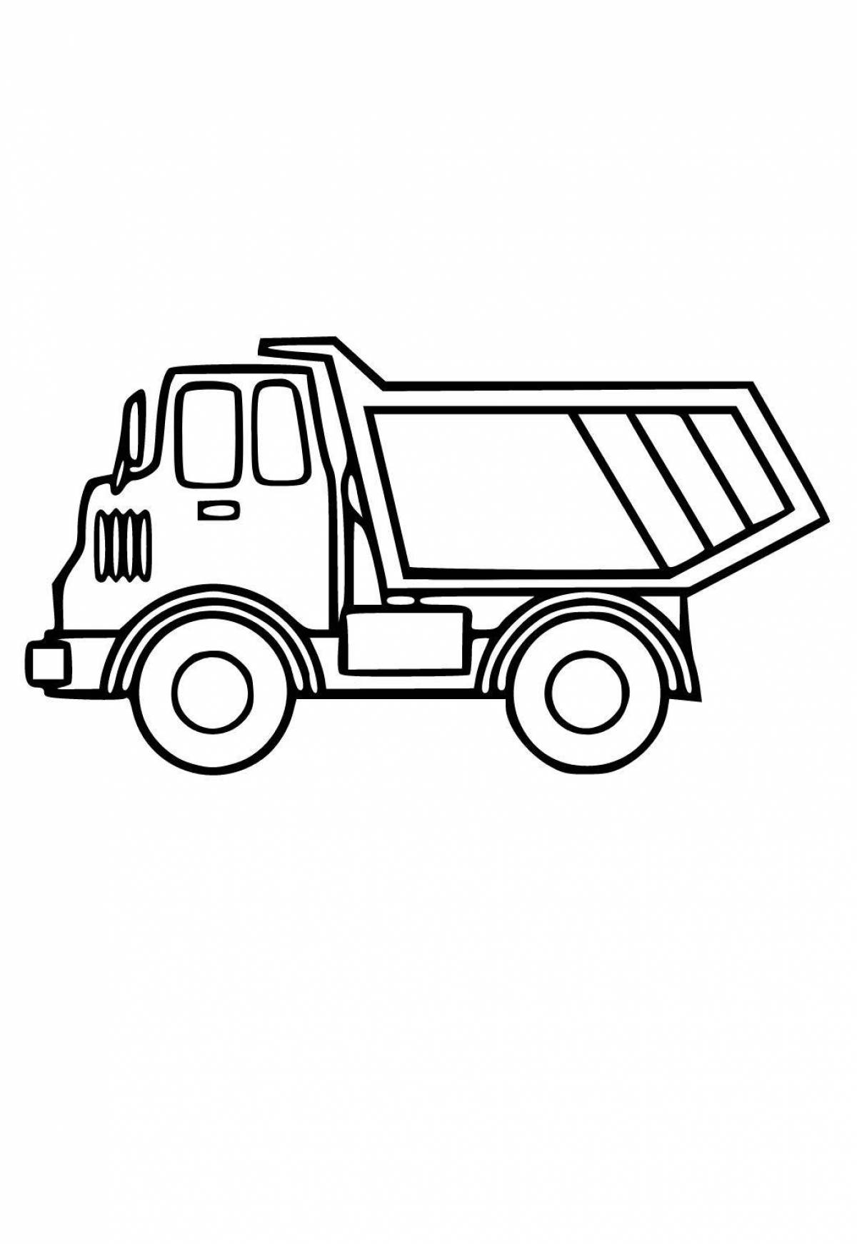 Funny dump truck coloring pages for kids