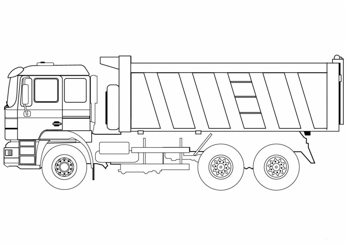 Violent dump truck coloring pages for kids