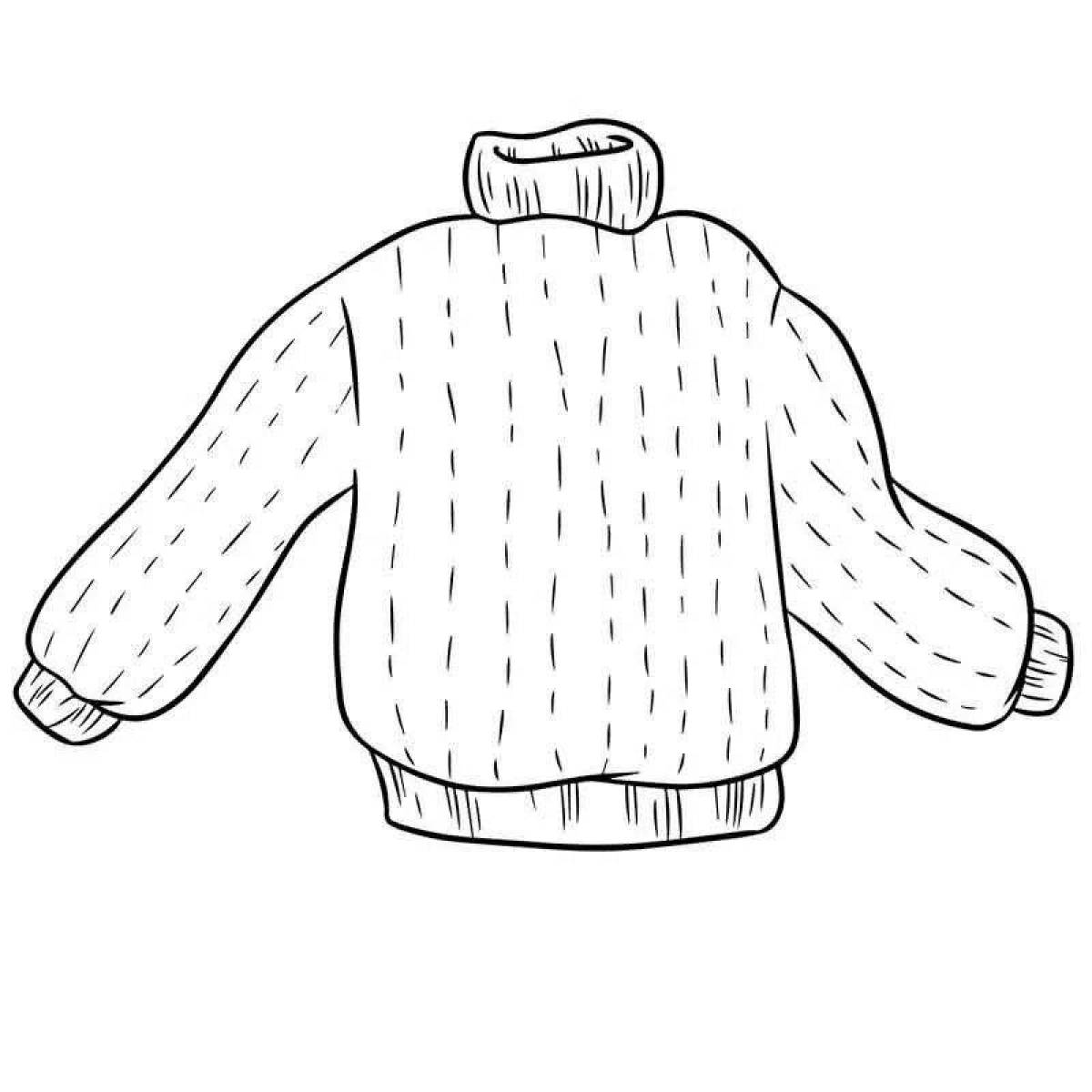 Coloring page funny sweater for kids