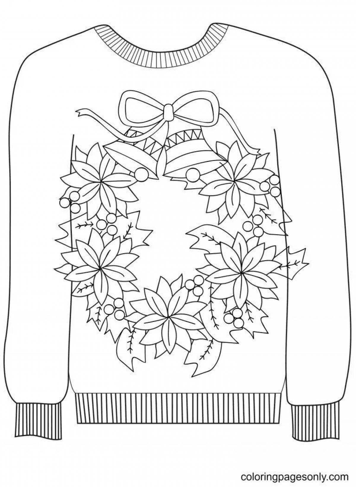 Яркая раскраска свитера для детей