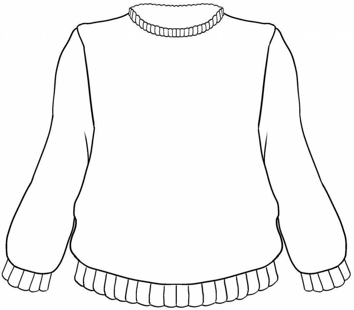 Playful sweater coloring page for kids