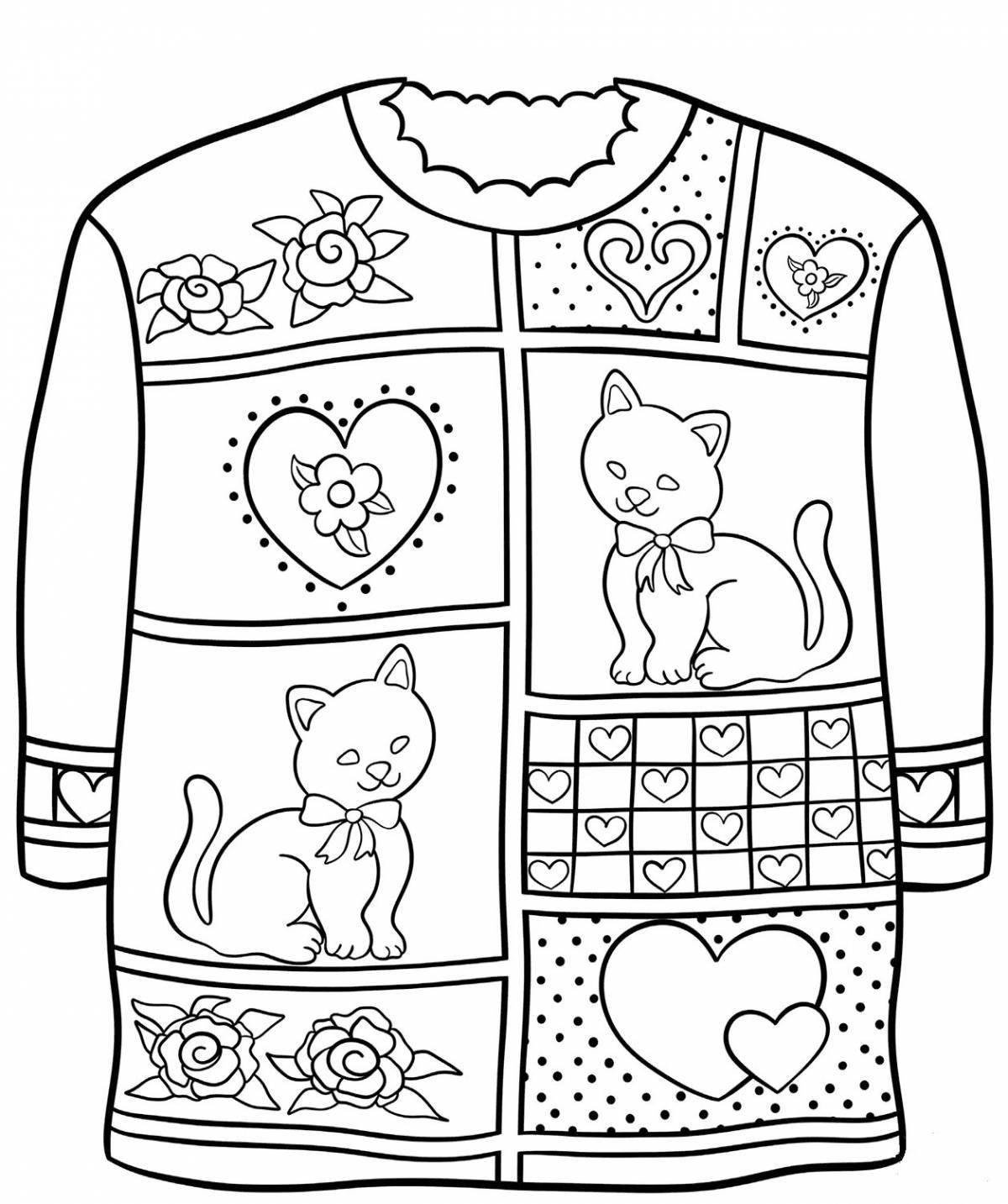 Восхитительная страница раскраски свитера для детей
