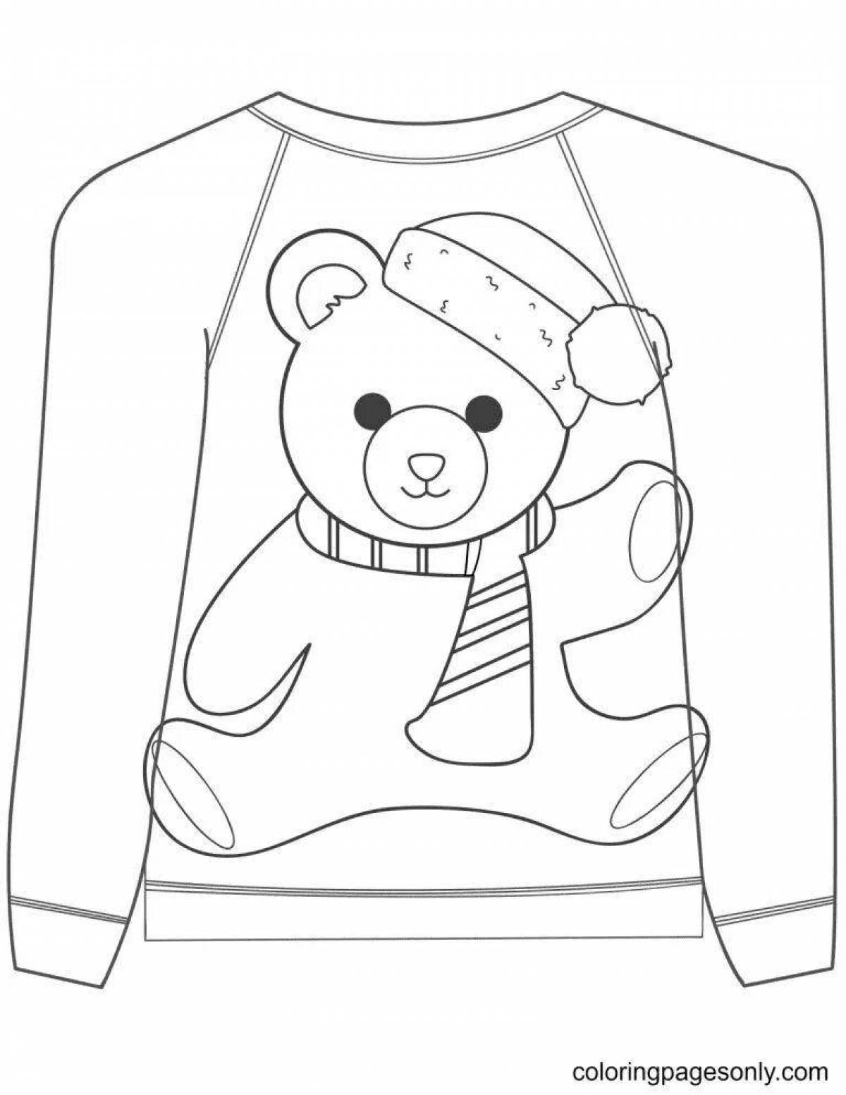 Coloring page magic sweater for kids