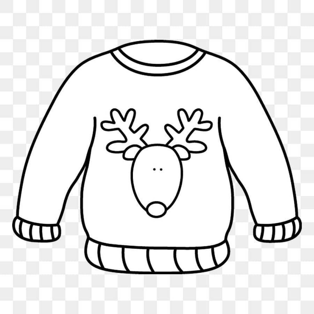 Amazing sweater coloring page for kids