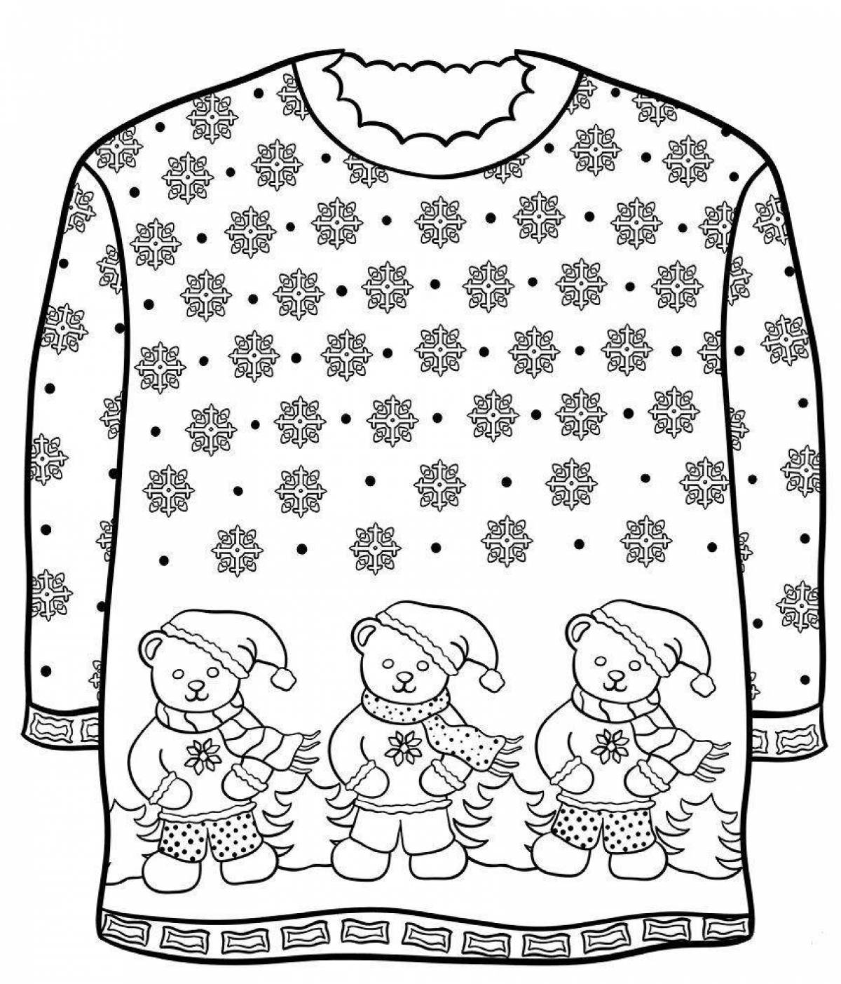 Cute sweater coloring for kids