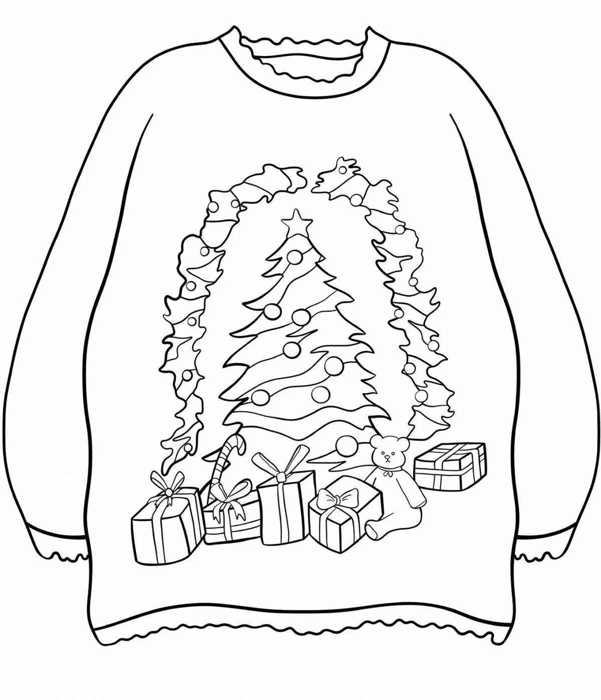 Color-frenzy sweater coloring page for kids