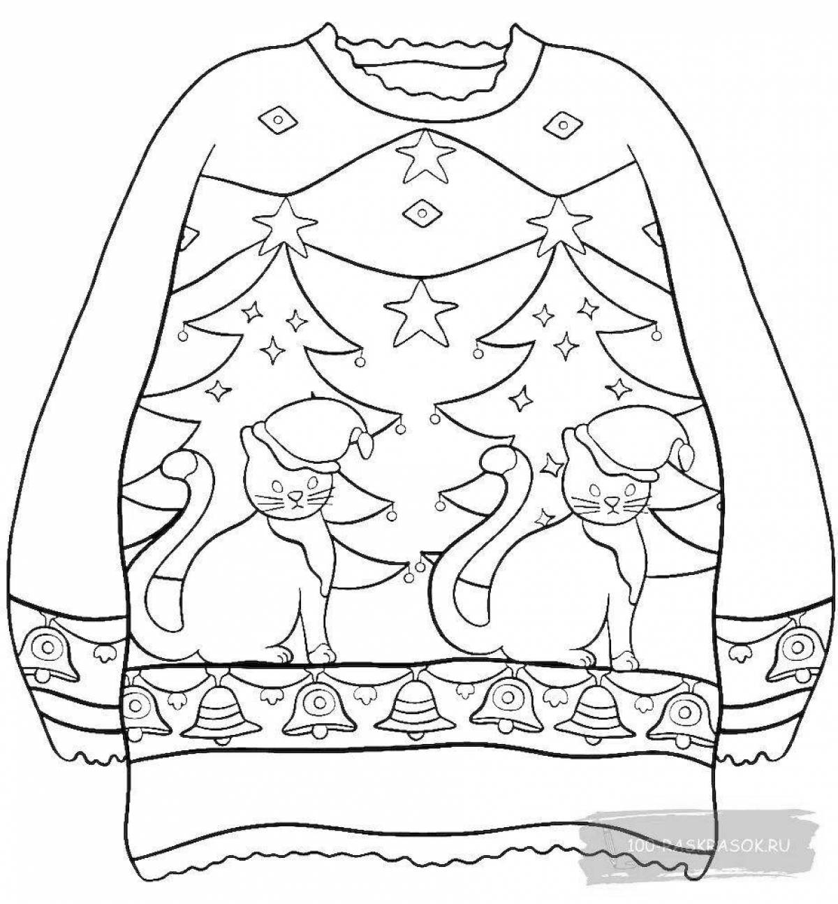Color-riot sweater coloring page for kids