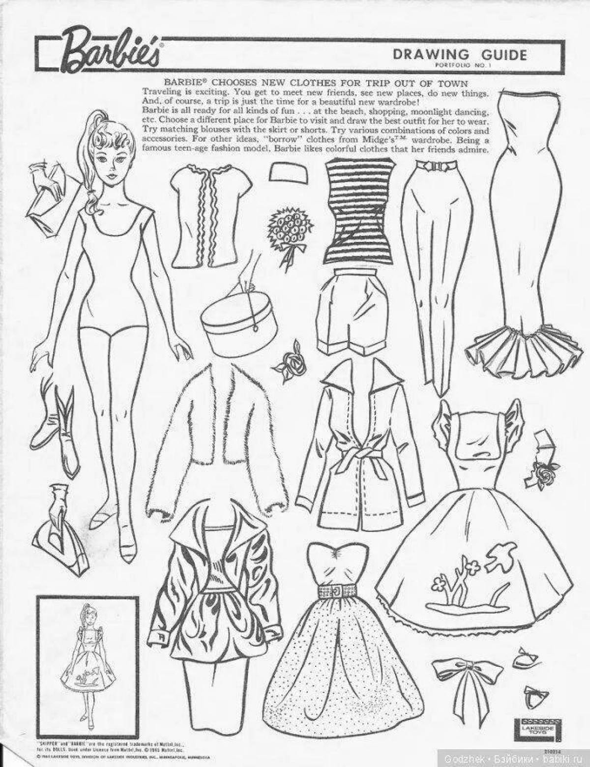 Delightful barbie coloring with clothes
