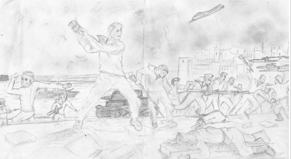 Inspirational battle for stalingrad coloring page