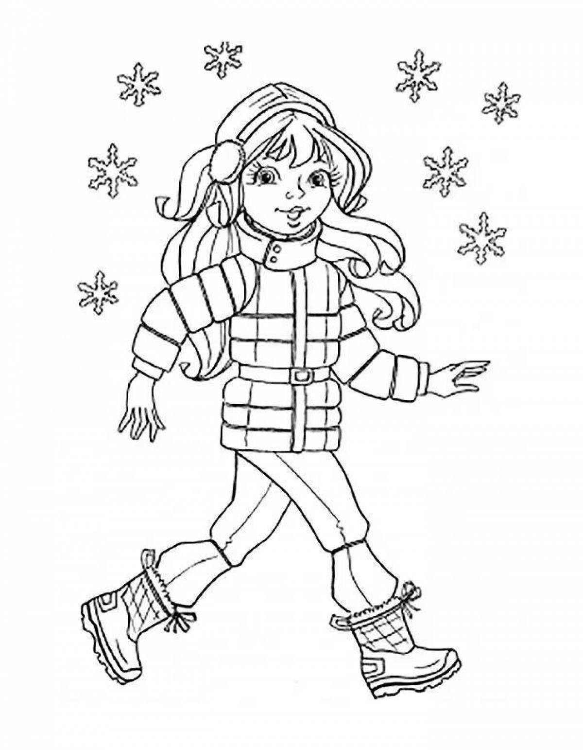 Bright winter coloring for girls