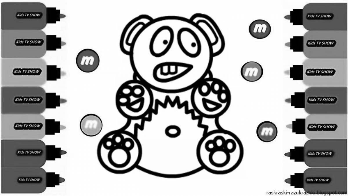 Coloring page funny valery gummy bear