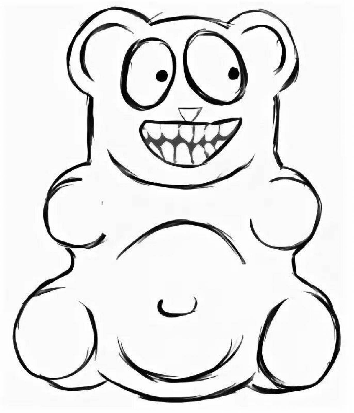 Glitter valery gummy bear coloring book