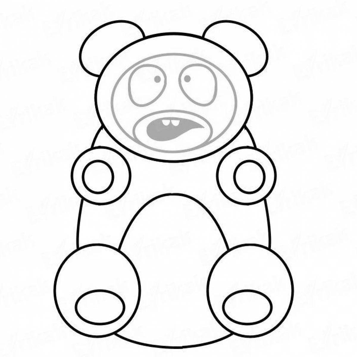 Animated coloring of bear cub valery