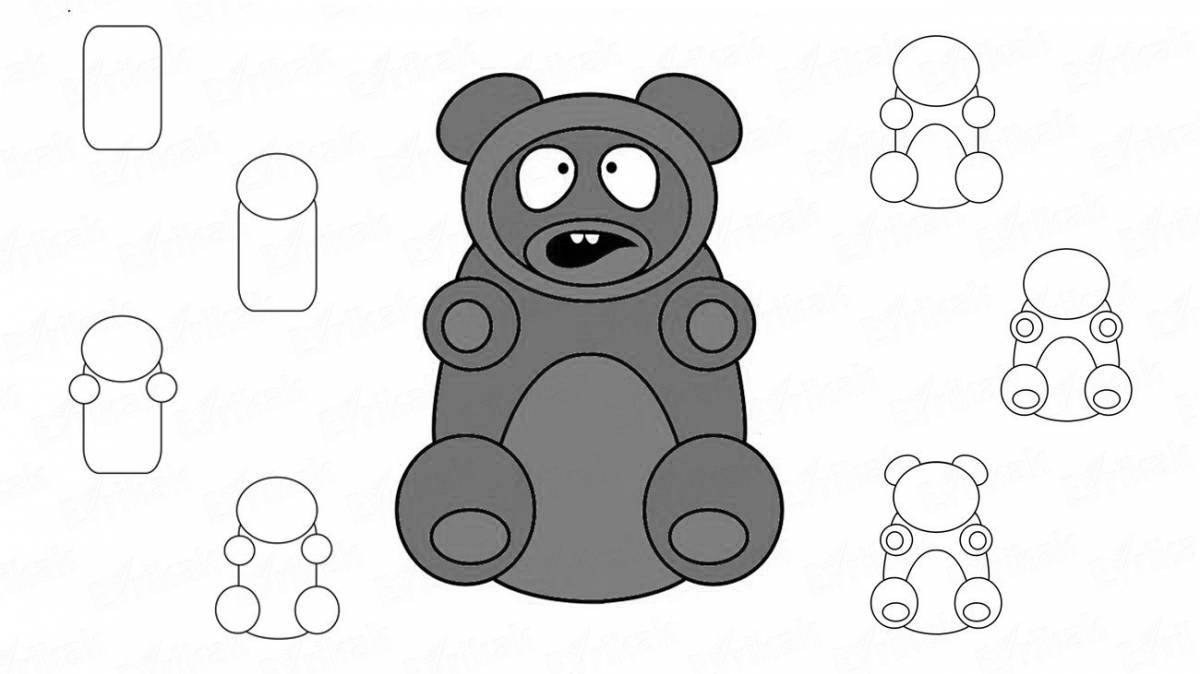 Humorous valery jelly bear coloring book