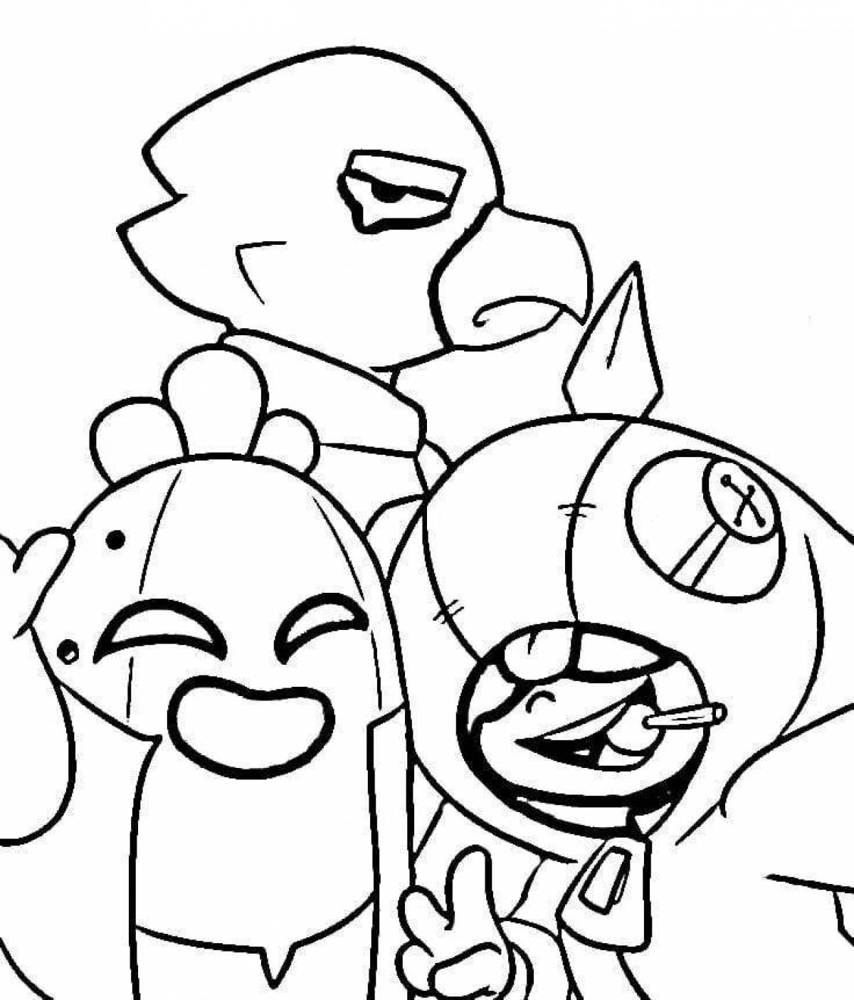 The incredible leon brawl stars coloring page