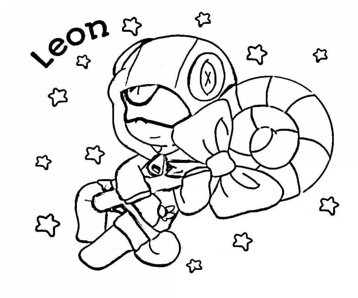 Amazing leon brawl stars coloring page