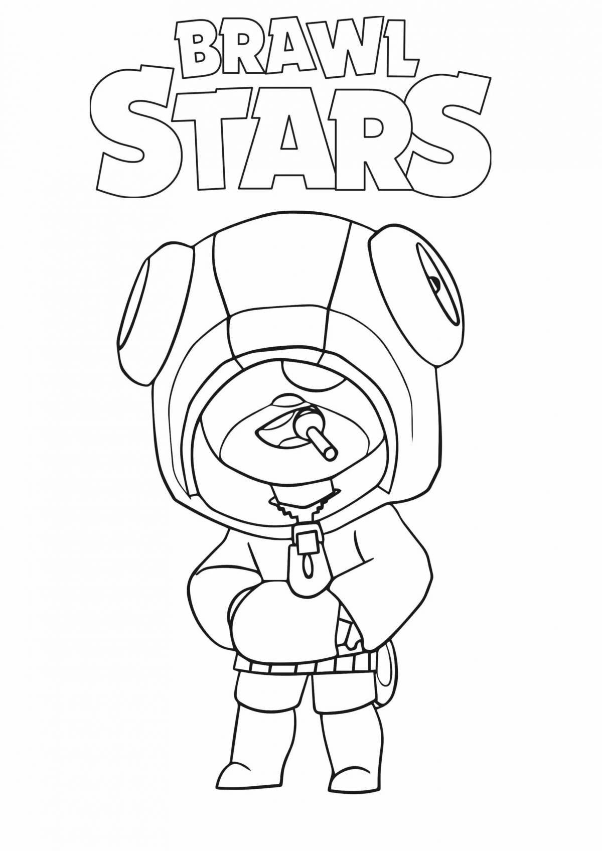 Coloring page exciting leon brawl stars