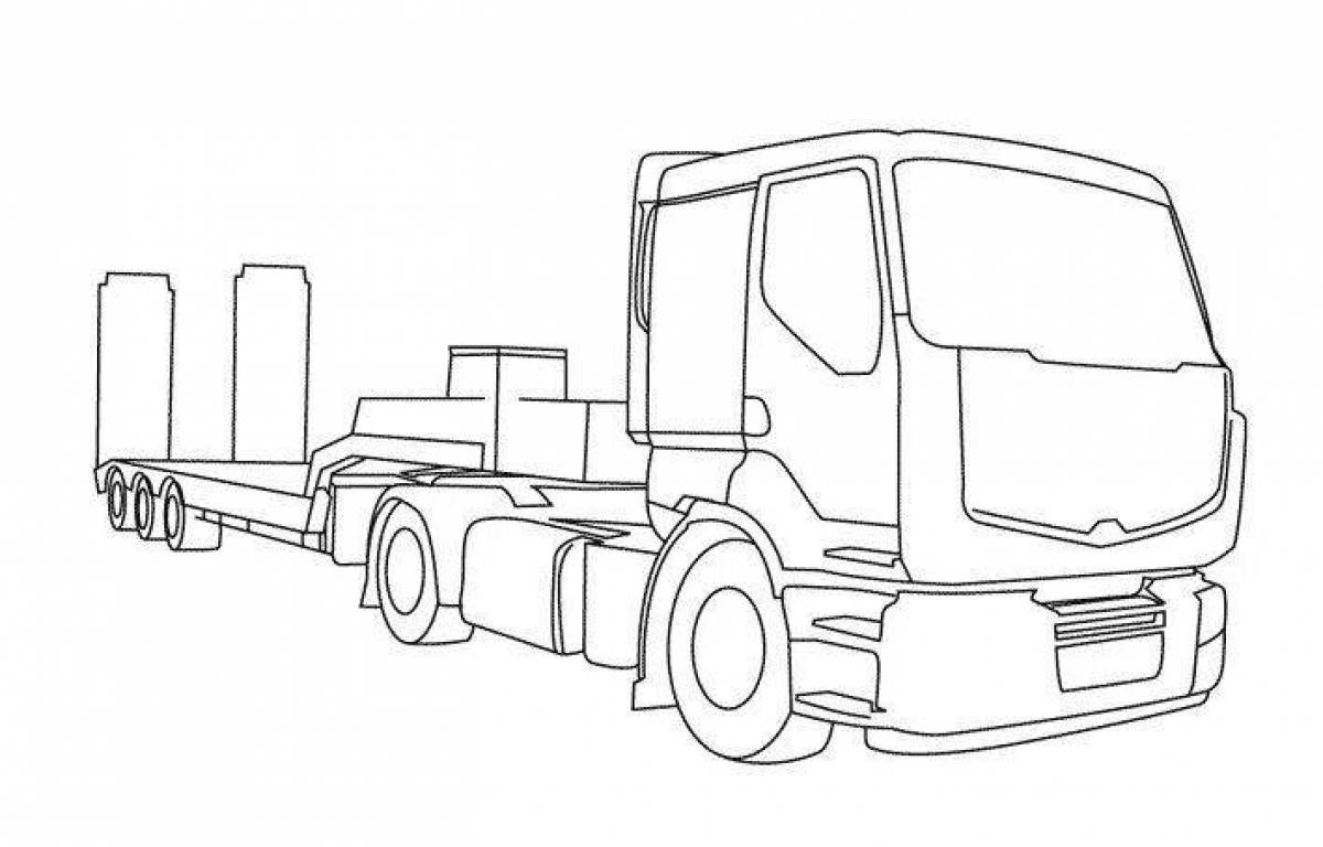 Coloring page happy trailer truck