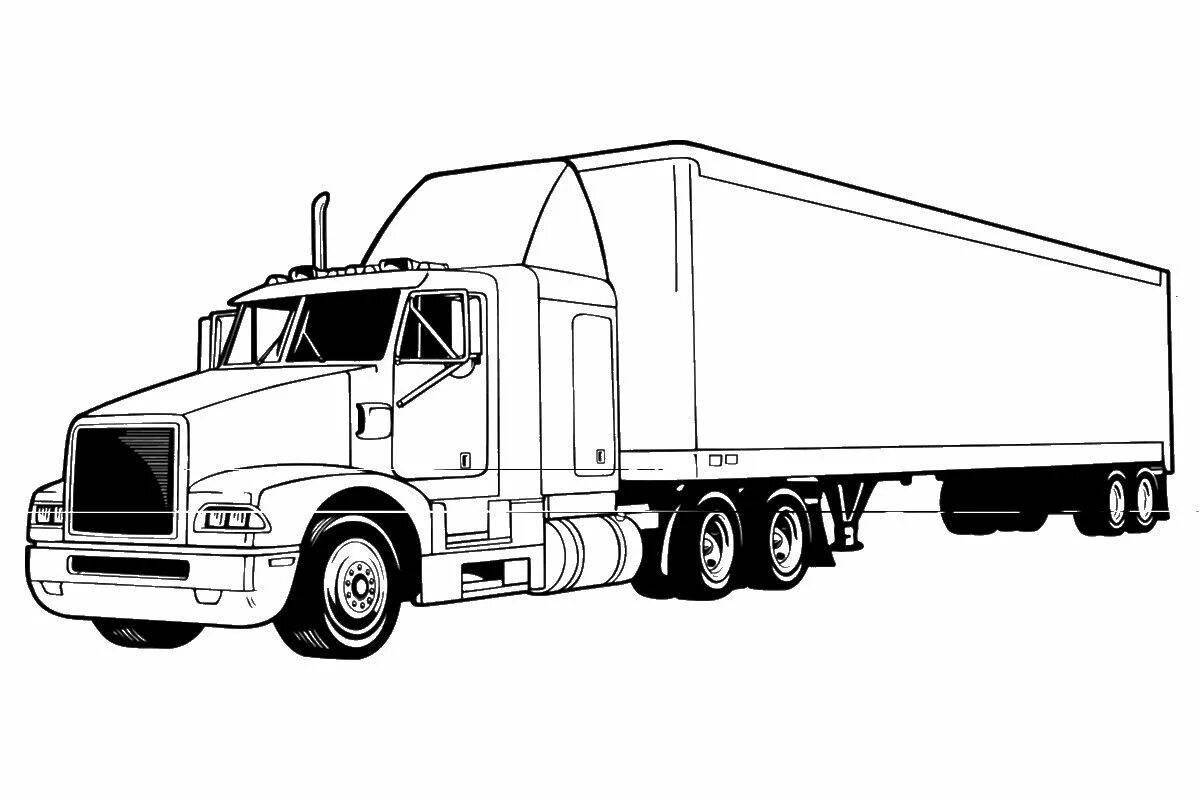 Gorgeous trailer truck coloring page