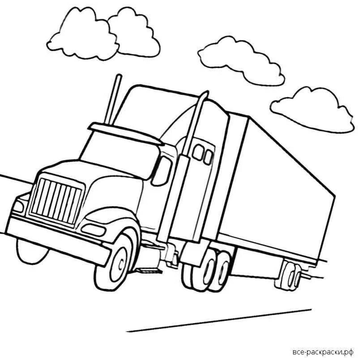 Coloring page incredible trailer truck