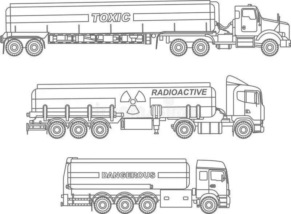 Adorable trailer truck coloring page