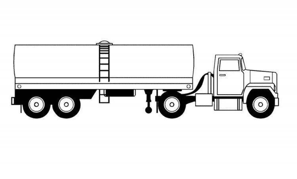 Раскраска выдающийся грузовик с прицепом