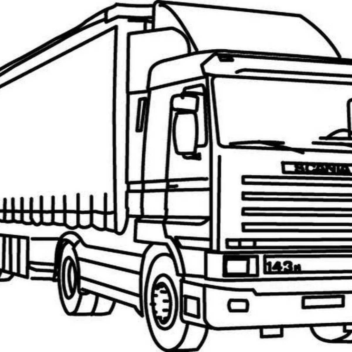Coloring page dazzling trailer truck
