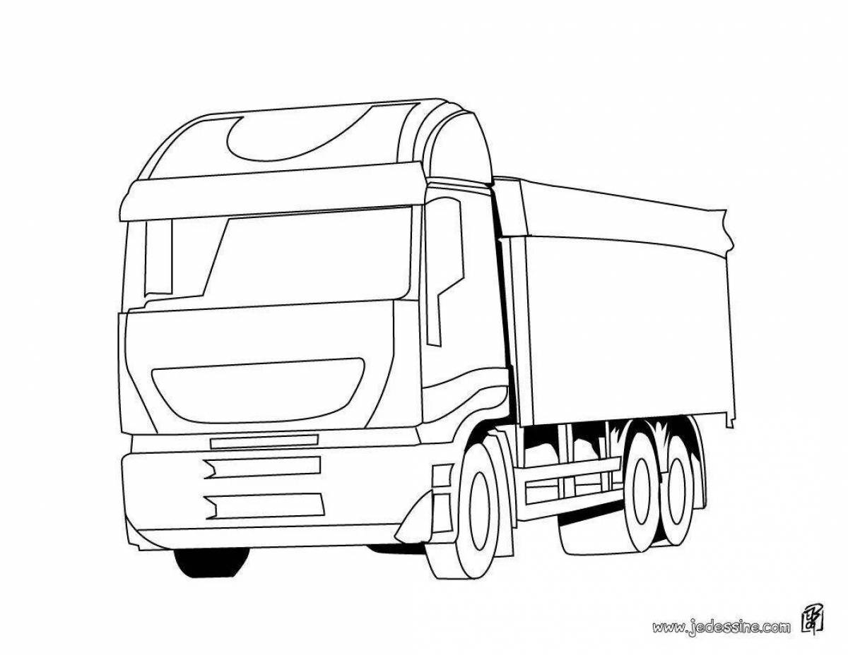 Hip truck with trailer coloring page