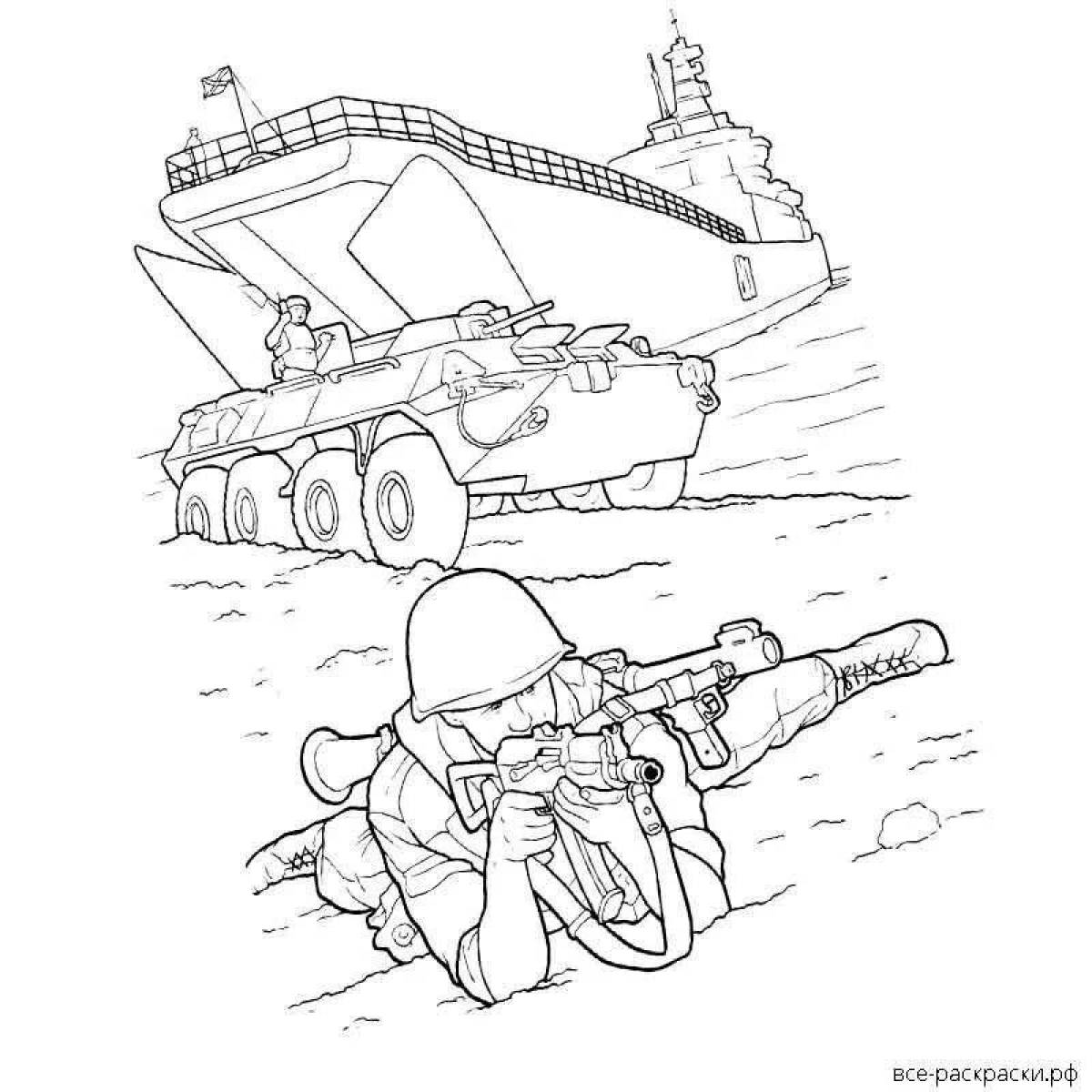 Рисунок солдатов раскраска