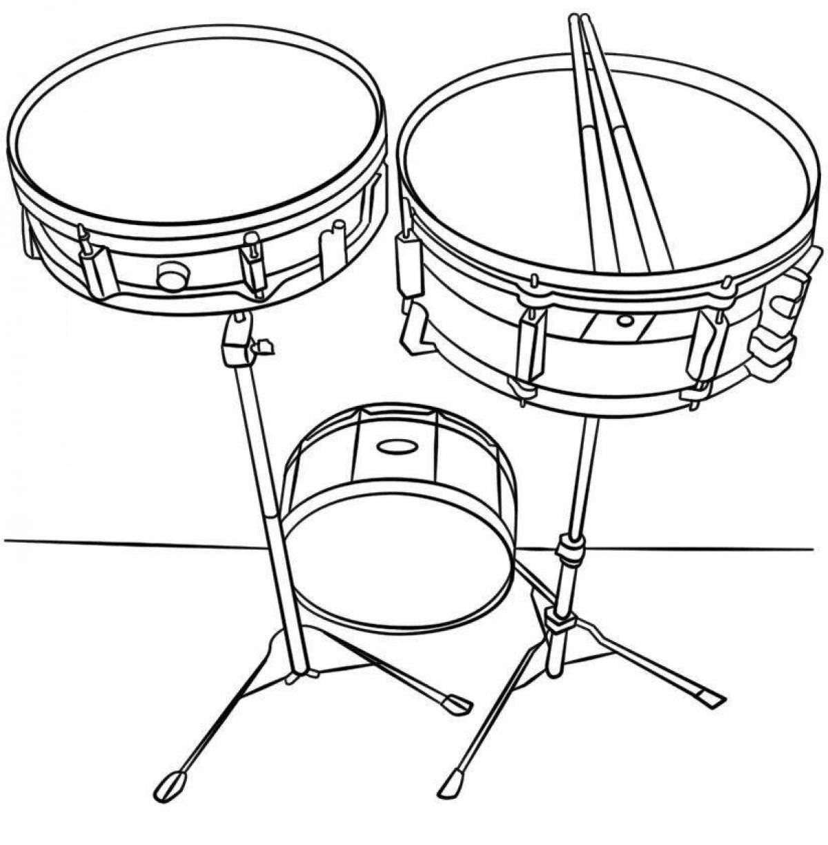 Барабан рисунок для детей карандашом